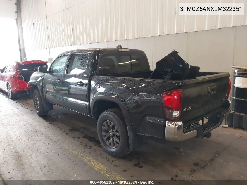 2020 Toyota Tacoma Sr5 V6 VIN: 3TMCZ5ANXLM322351 Lot: 40562382