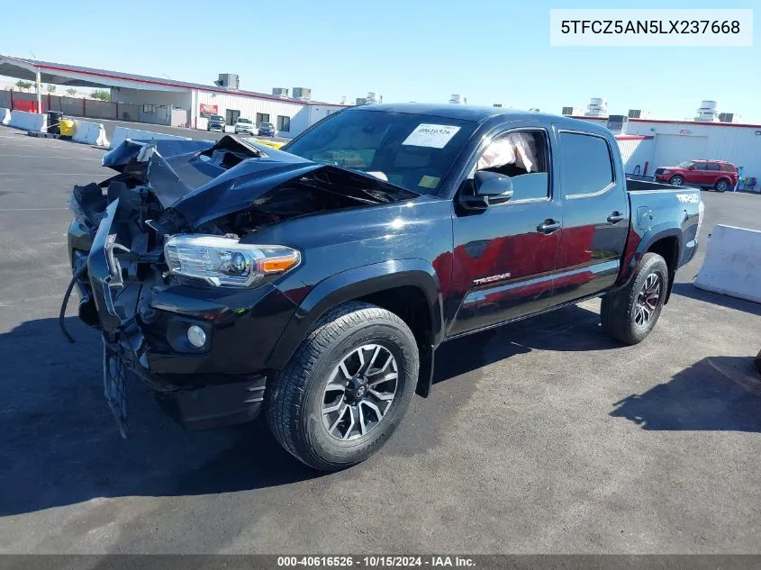 2020 Toyota Tacoma Trd Sport VIN: 5TFCZ5AN5LX237668 Lot: 40616526