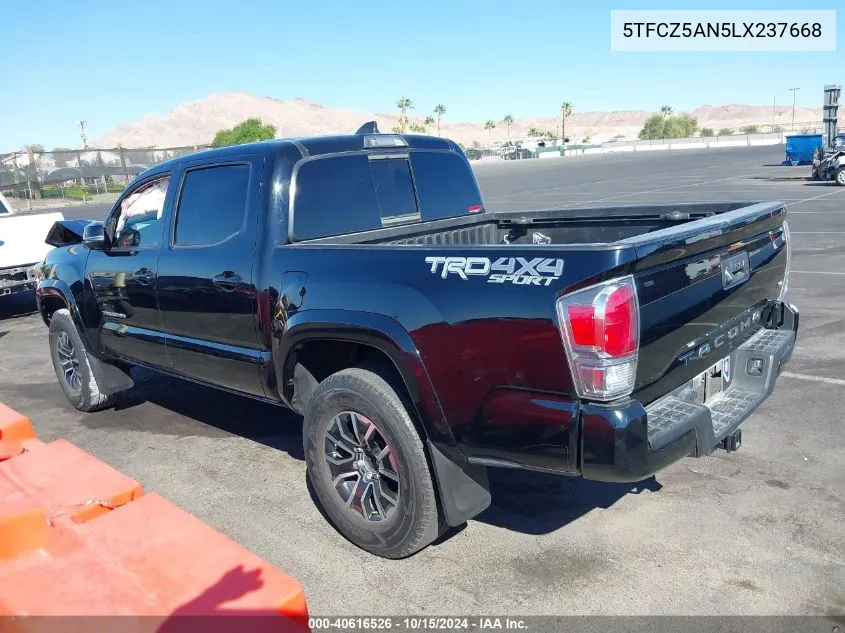 2020 Toyota Tacoma Trd Sport VIN: 5TFCZ5AN5LX237668 Lot: 40616526