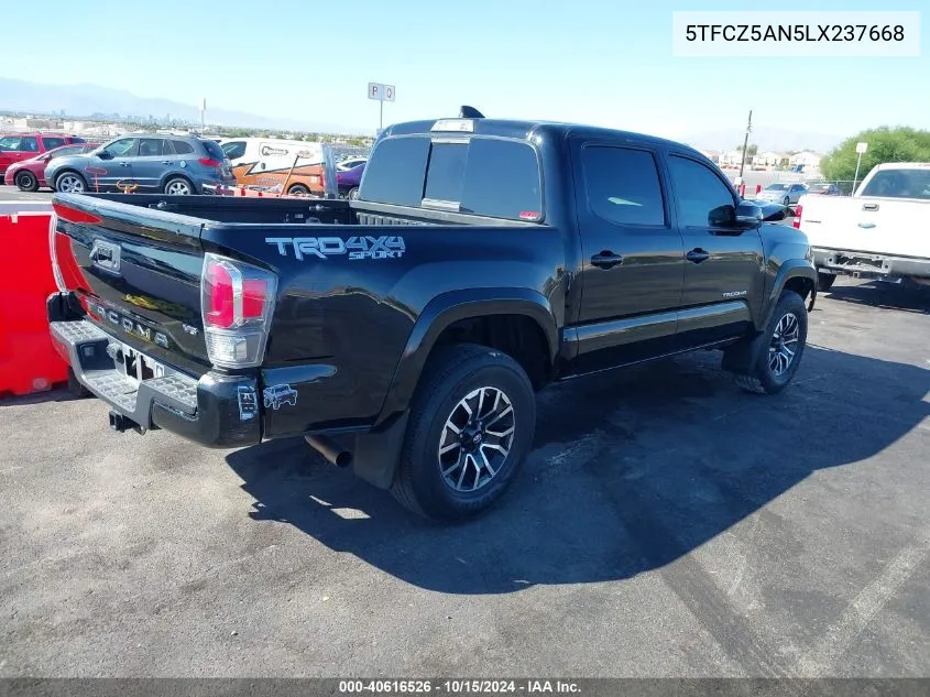 2020 Toyota Tacoma Trd Sport VIN: 5TFCZ5AN5LX237668 Lot: 40616526