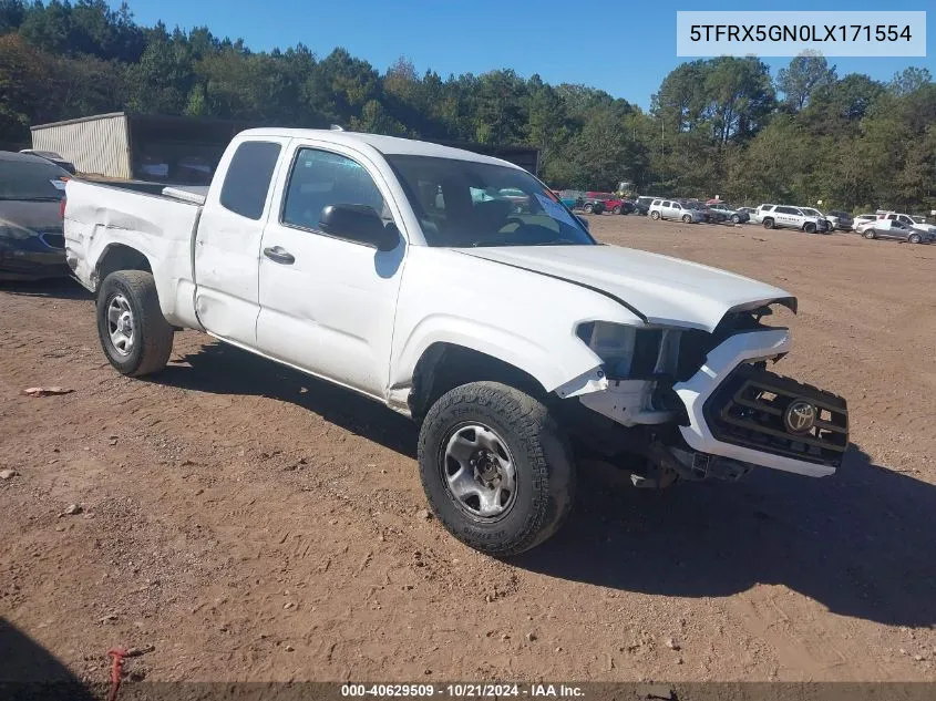 2020 Toyota Tacoma Access Cab/Sr/Sr5 VIN: 5TFRX5GN0LX171554 Lot: 40629509