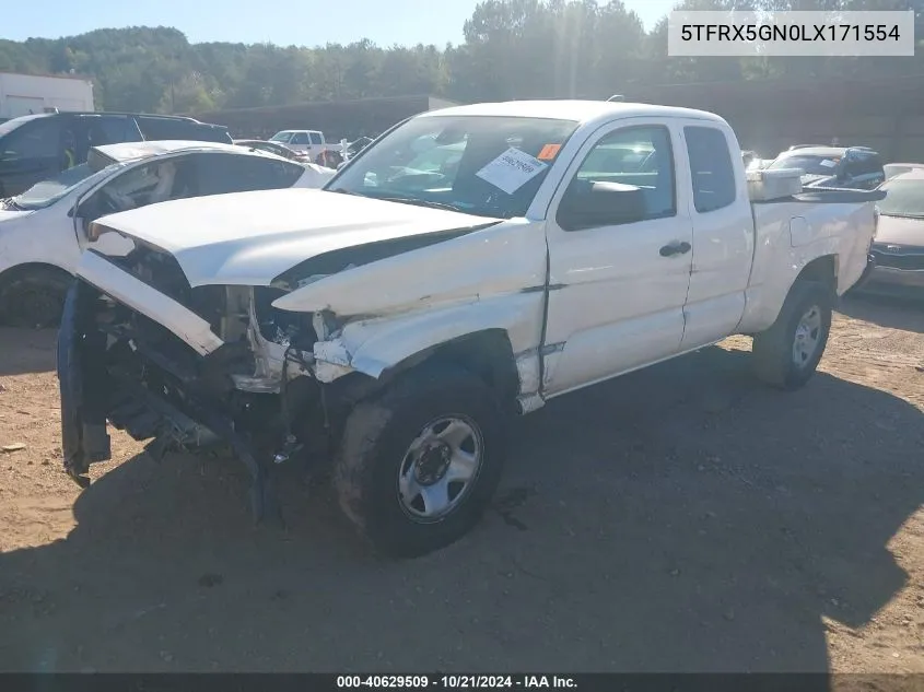 2020 Toyota Tacoma Access Cab/Sr/Sr5 VIN: 5TFRX5GN0LX171554 Lot: 40629509