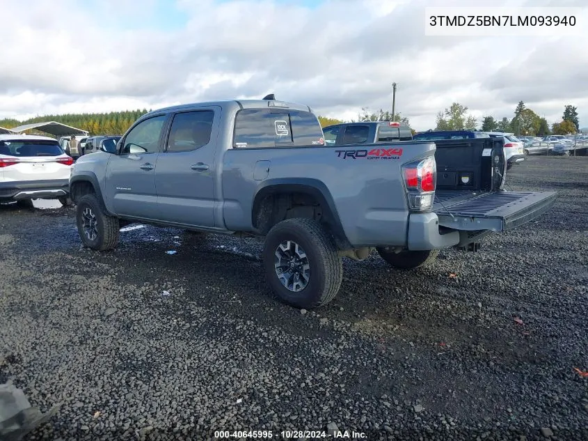 2020 Toyota Tacoma Trd Off-Road VIN: 3TMDZ5BN7LM093940 Lot: 40645995