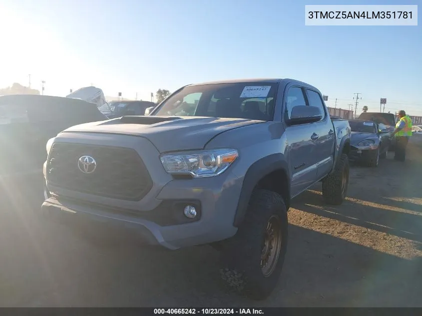 2020 Toyota Tacoma Trd Off-Road VIN: 3TMCZ5AN4LM351781 Lot: 40665242