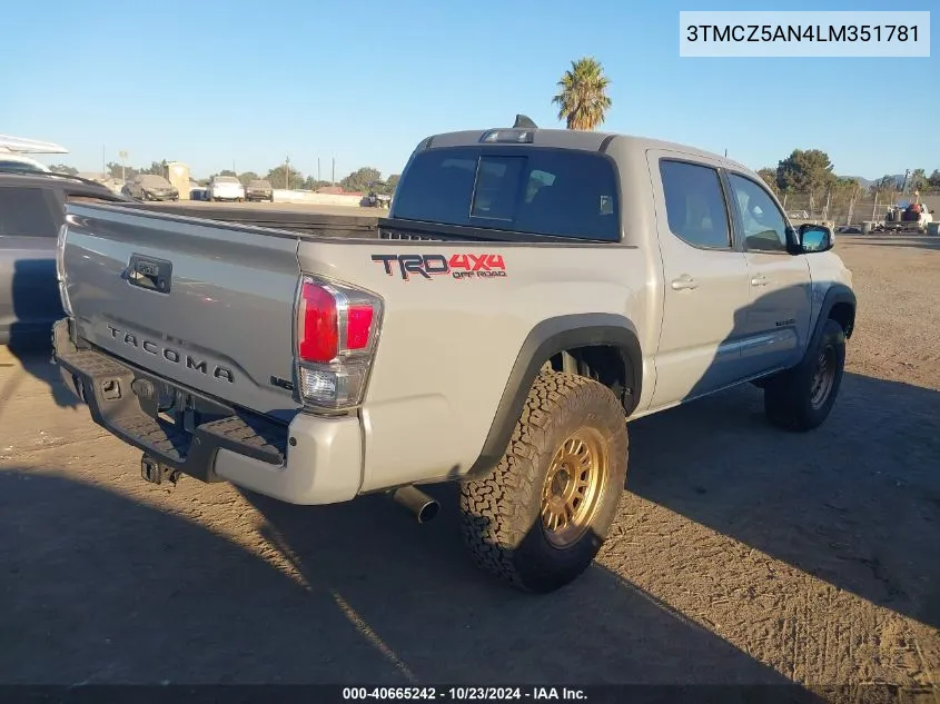 2020 Toyota Tacoma Trd Off-Road VIN: 3TMCZ5AN4LM351781 Lot: 40665242