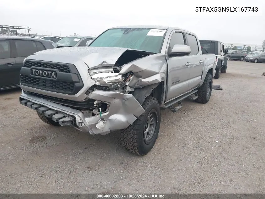 2020 Toyota Tacoma Sr5 VIN: 5TFAX5GN9LX167743 Lot: 40692803