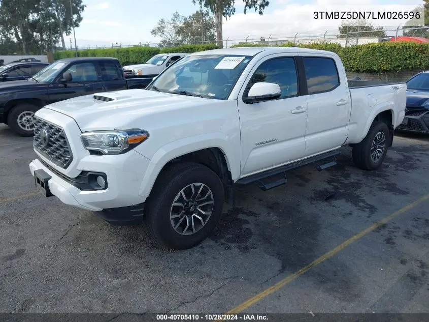 2020 Toyota Tacoma Double Cab/Sr5/Trd Sport VIN: 3TMBZ5DN7LM026596 Lot: 40705410