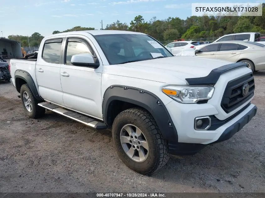 2020 Toyota Tacoma Sr VIN: 5TFAX5GN5LX171028 Lot: 40707947