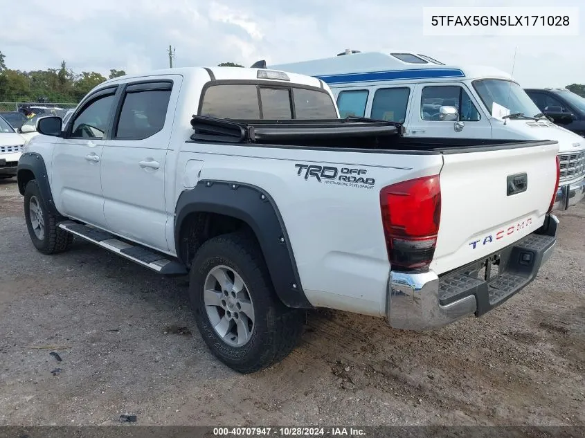 2020 Toyota Tacoma Sr VIN: 5TFAX5GN5LX171028 Lot: 40707947