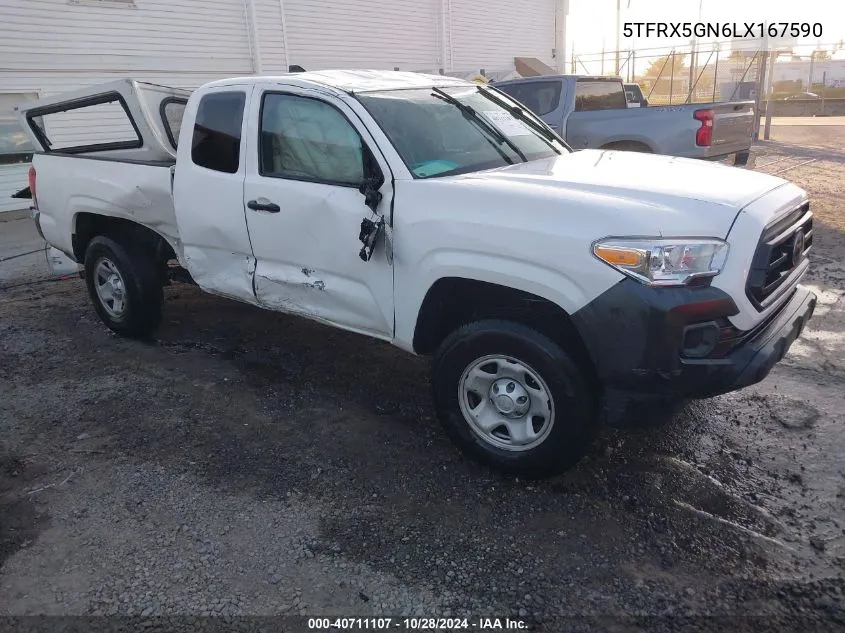 2020 Toyota Tacoma Sr VIN: 5TFRX5GN6LX167590 Lot: 40711107