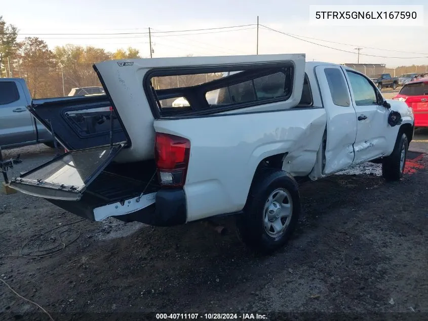 2020 Toyota Tacoma Sr VIN: 5TFRX5GN6LX167590 Lot: 40711107