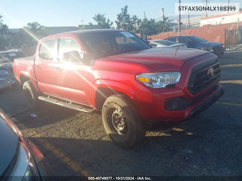 2020 Toyota Tacoma Sr VIN: 5TFAX5GN4LX188399 Lot: 40749077