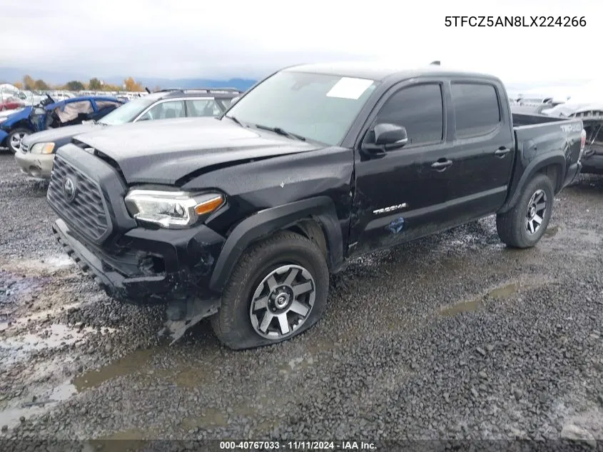 2020 Toyota Tacoma Trd Off-Road VIN: 5TFCZ5AN8LX224266 Lot: 40767033