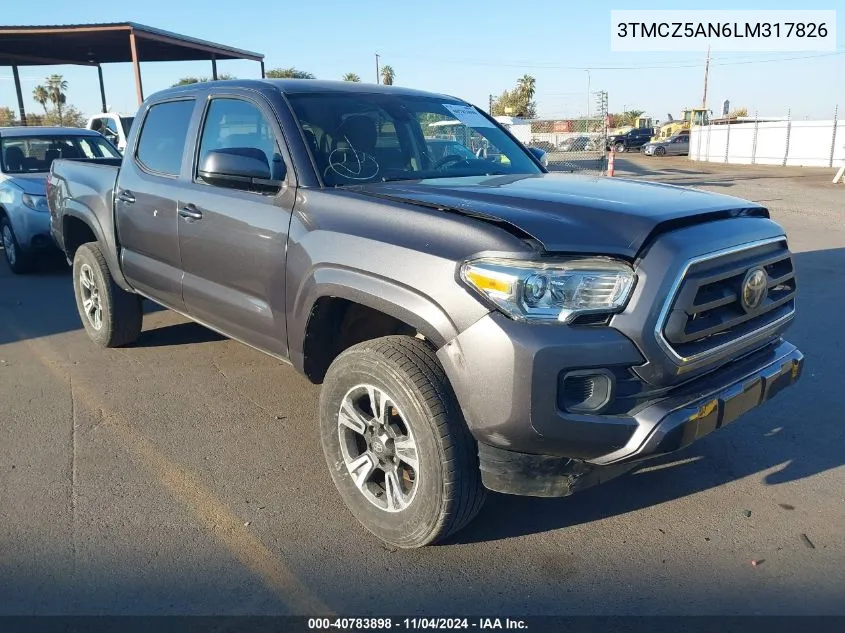 2020 Toyota Tacoma Sr V6 VIN: 3TMCZ5AN6LM317826 Lot: 40783898