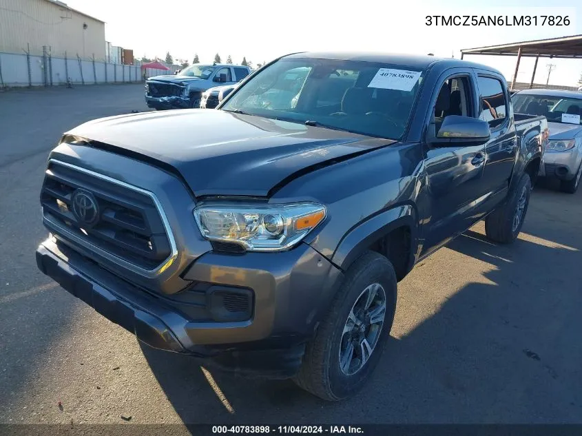 2020 Toyota Tacoma Sr V6 VIN: 3TMCZ5AN6LM317826 Lot: 40783898