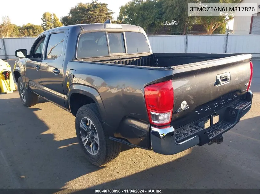 2020 Toyota Tacoma Sr V6 VIN: 3TMCZ5AN6LM317826 Lot: 40783898