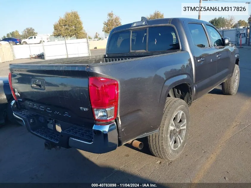 2020 Toyota Tacoma Sr V6 VIN: 3TMCZ5AN6LM317826 Lot: 40783898