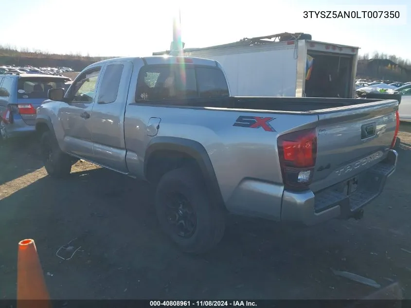 2020 Toyota Tacoma Sr V6 VIN: 3TYSZ5AN0LT007350 Lot: 40808961