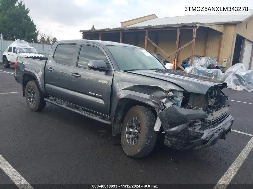 2020 Toyota Tacoma Sr5 V6 VIN: 3TMCZ5ANXLM343278 Lot: 40818993