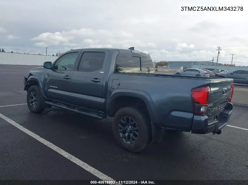 2020 Toyota Tacoma Sr5 V6 VIN: 3TMCZ5ANXLM343278 Lot: 40818993