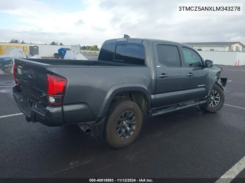 2020 Toyota Tacoma Sr5 V6 VIN: 3TMCZ5ANXLM343278 Lot: 40818993