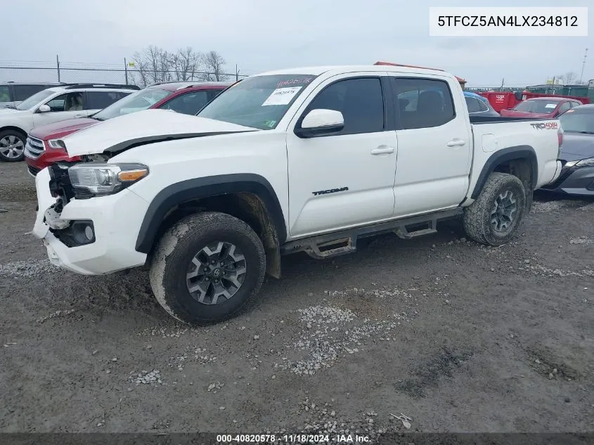 2020 Toyota Tacoma Trd Off-Road VIN: 5TFCZ5AN4LX234812 Lot: 40820578