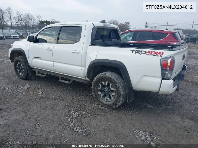 2020 Toyota Tacoma Trd Off-Road VIN: 5TFCZ5AN4LX234812 Lot: 40820578