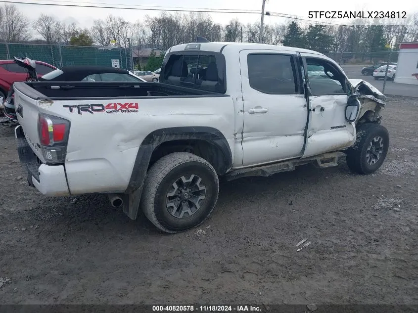 2020 Toyota Tacoma Trd Off-Road VIN: 5TFCZ5AN4LX234812 Lot: 40820578