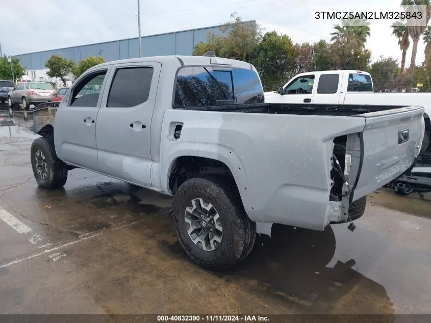 2020 Toyota Tacoma Trd Off-Road VIN: 3TMCZ5AN2LM325843 Lot: 40832390