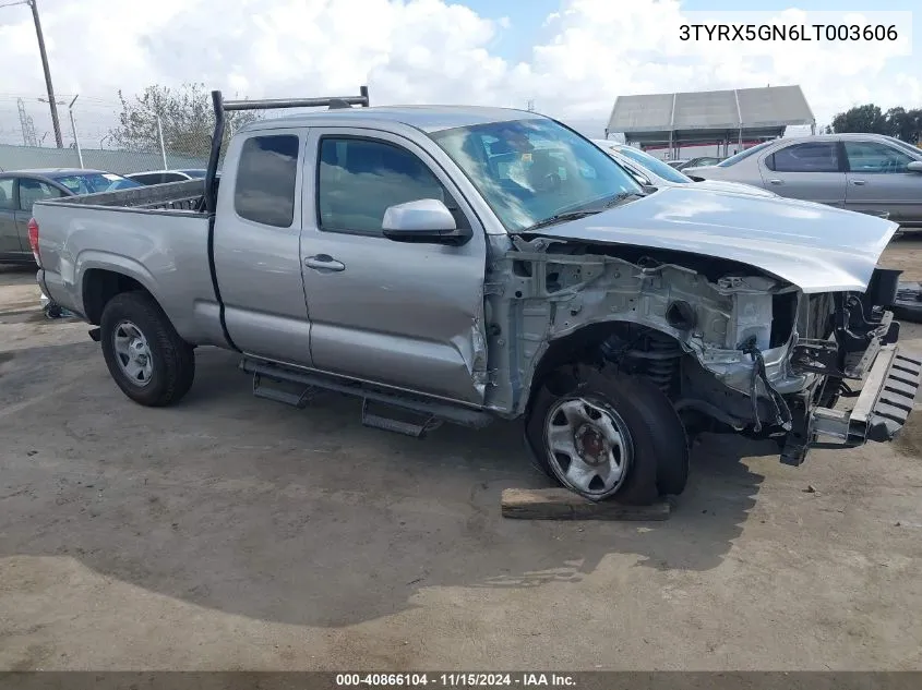 2020 Toyota Tacoma Sr VIN: 3TYRX5GN6LT003606 Lot: 40866104