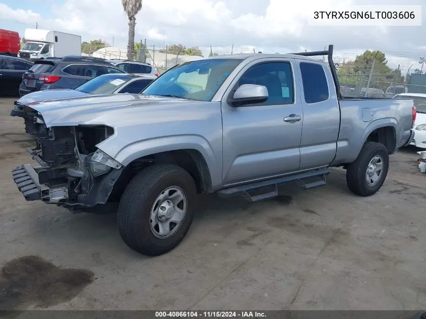 2020 Toyota Tacoma Sr VIN: 3TYRX5GN6LT003606 Lot: 40866104