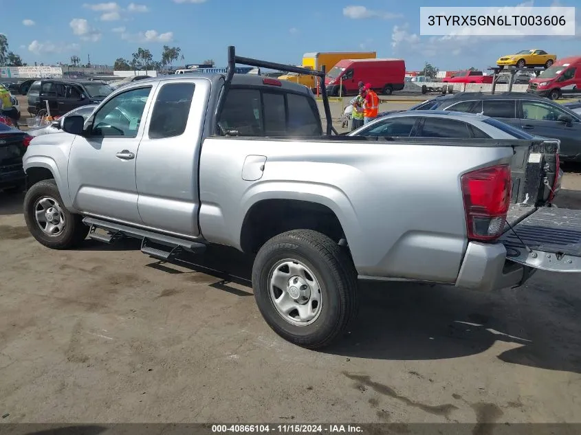 2020 Toyota Tacoma Sr VIN: 3TYRX5GN6LT003606 Lot: 40866104