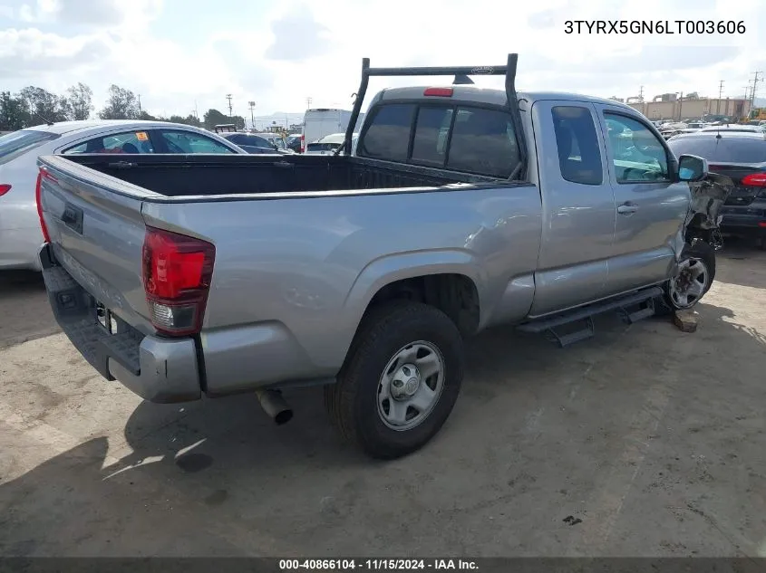 2020 Toyota Tacoma Sr VIN: 3TYRX5GN6LT003606 Lot: 40866104