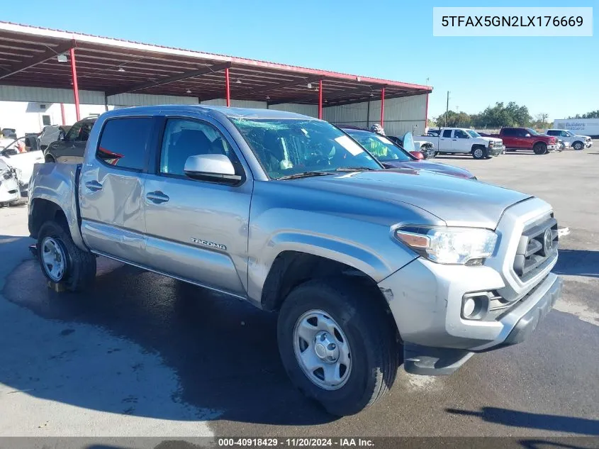 2020 Toyota Tacoma Sr5 VIN: 5TFAX5GN2LX176669 Lot: 40918429