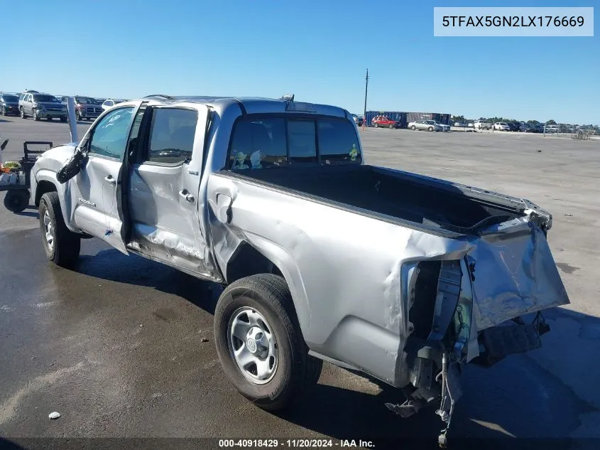 2020 Toyota Tacoma Sr5 VIN: 5TFAX5GN2LX176669 Lot: 40918429