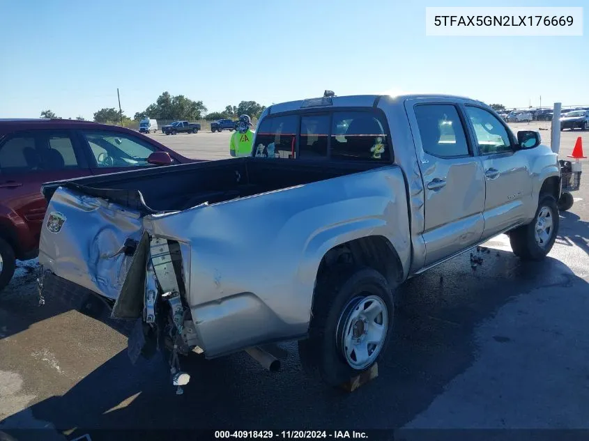 2020 Toyota Tacoma Sr5 VIN: 5TFAX5GN2LX176669 Lot: 40918429