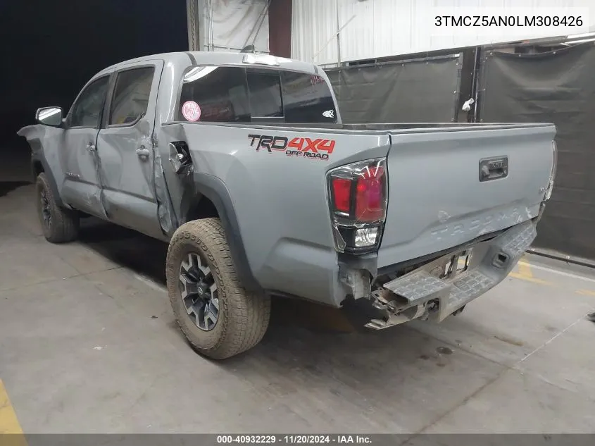 2020 Toyota Tacoma Trd Off-Road VIN: 3TMCZ5AN0LM308426 Lot: 40932229