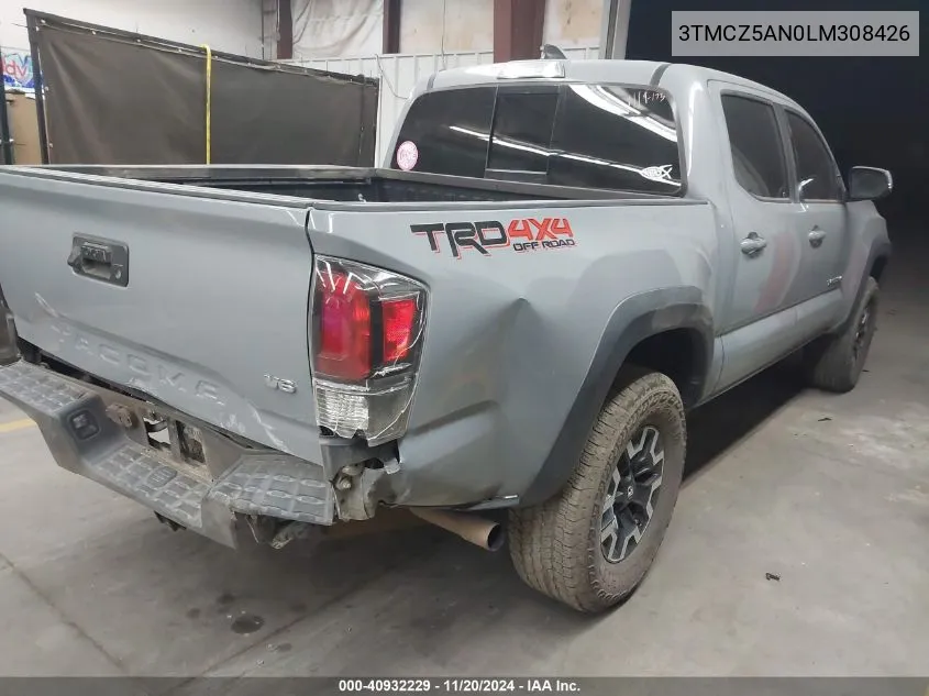 2020 Toyota Tacoma Trd Off-Road VIN: 3TMCZ5AN0LM308426 Lot: 40932229