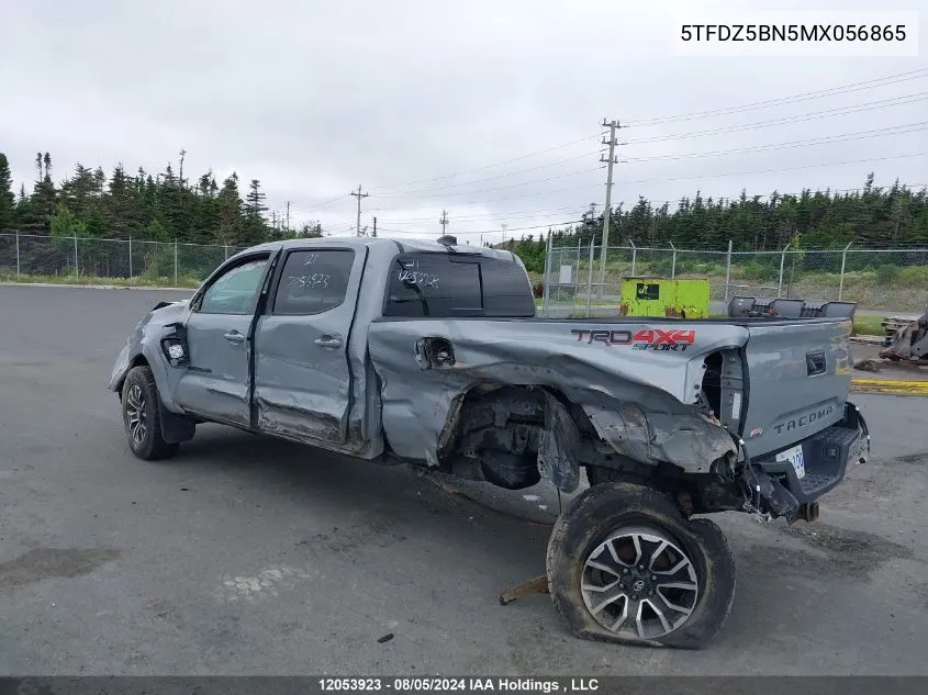 2021 Toyota Tacoma Double Cab/Sr5/Trd Sport/Trd Off Road VIN: 5TFDZ5BN5MX056865 Lot: 12053923