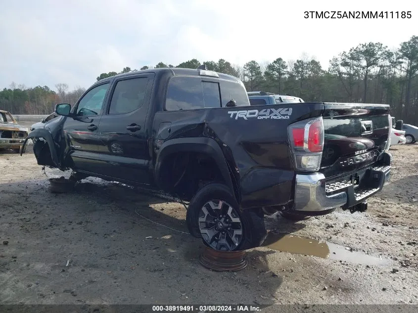 2021 Toyota Tacoma Trd Off-Road VIN: 3TMCZ5AN2MM411185 Lot: 38919491