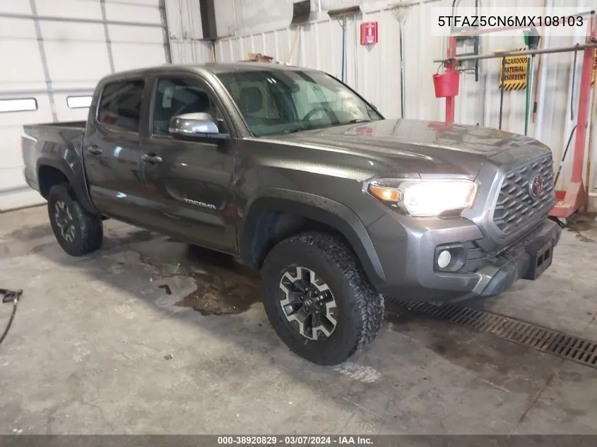 2021 Toyota Tacoma Trd Off-Road VIN: 5TFAZ5CN6MX108103 Lot: 38920829