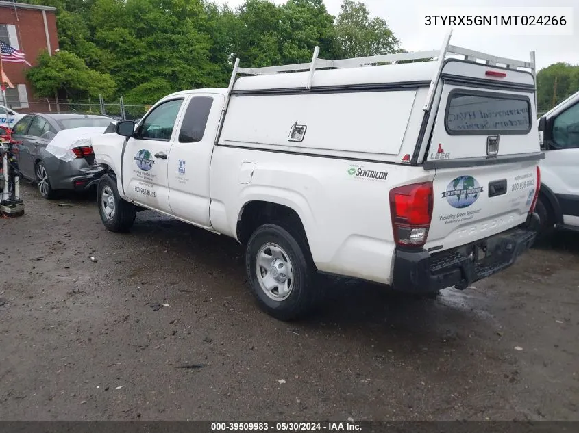 2021 Toyota Tacoma Sr VIN: 3TYRX5GN1MT024266 Lot: 39509983