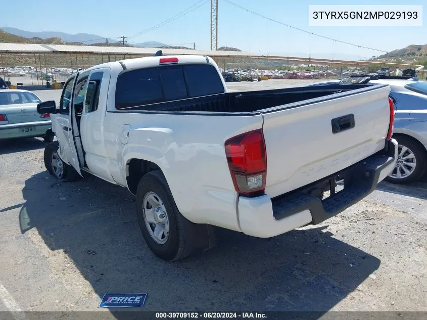 2021 Toyota Tacoma Access Cab/Sr/Sr5 VIN: 3TYRX5GN2MP029193 Lot: 39709152