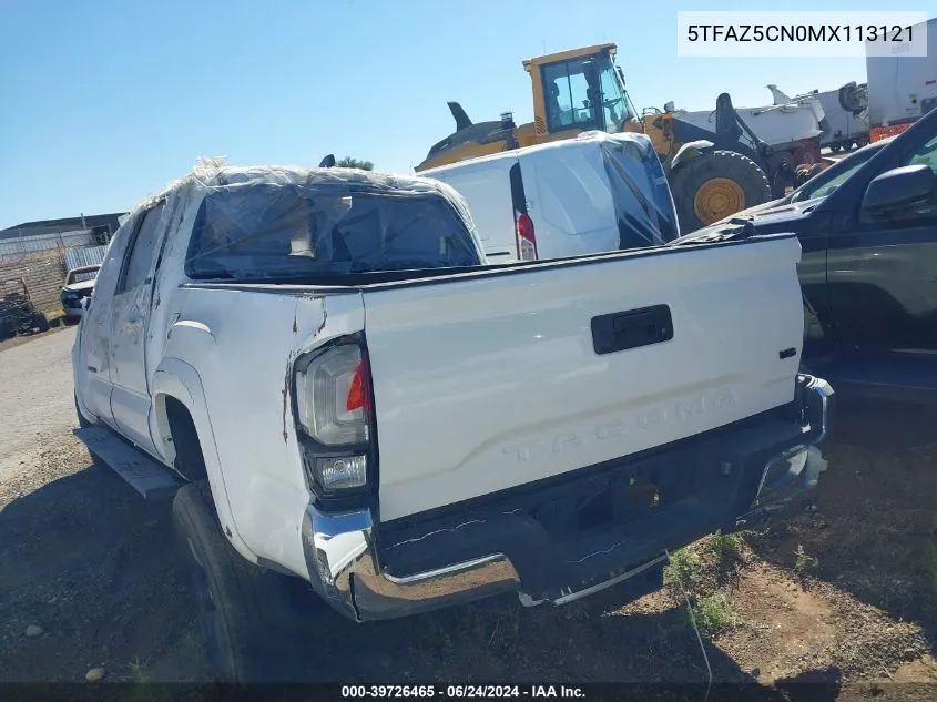 2021 Toyota Tacoma Sr5 V6 VIN: 5TFAZ5CN0MX113121 Lot: 39726465