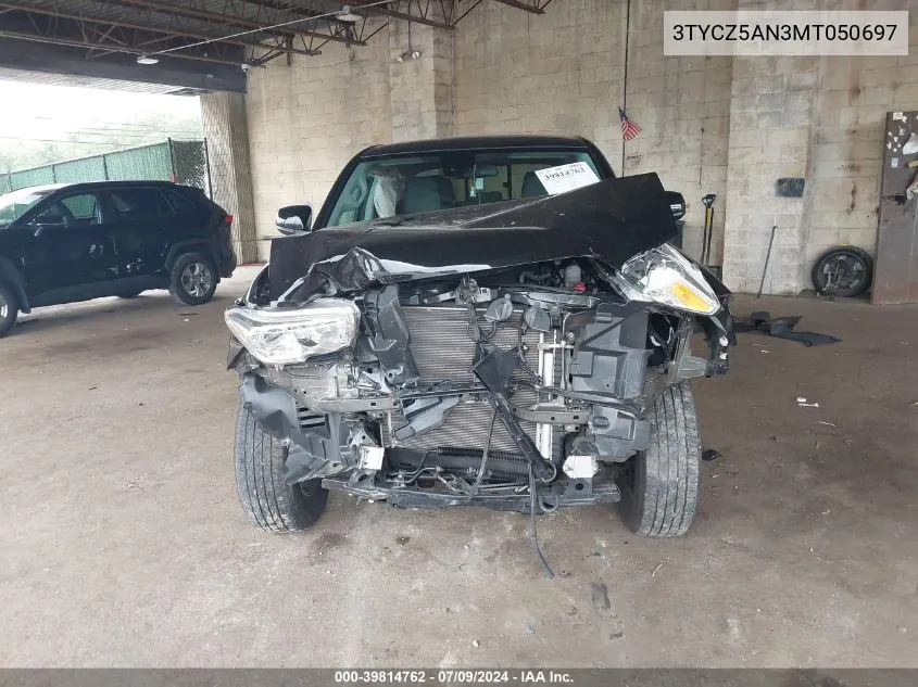 2021 Toyota Tacoma Sr V6 VIN: 3TYCZ5AN3MT050697 Lot: 39814762