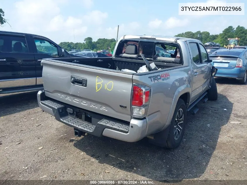 3TYCZ5AN7MT022966 2021 Toyota Tacoma Trd Sport