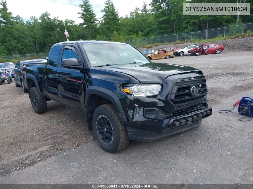 2021 Toyota Tacoma Sr V6 VIN: 3TYSZ5AN5MT010634 Lot: 39866841