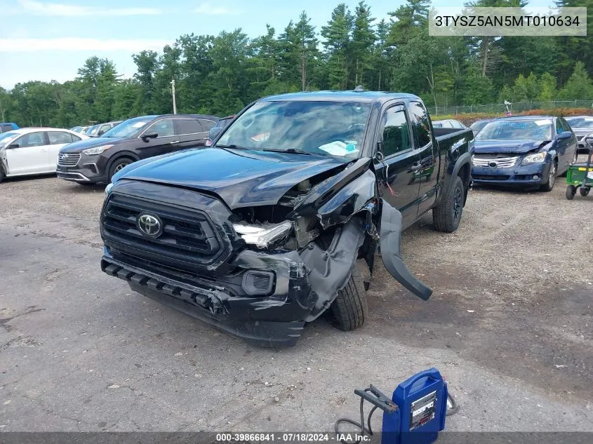 2021 Toyota Tacoma Sr V6 VIN: 3TYSZ5AN5MT010634 Lot: 39866841