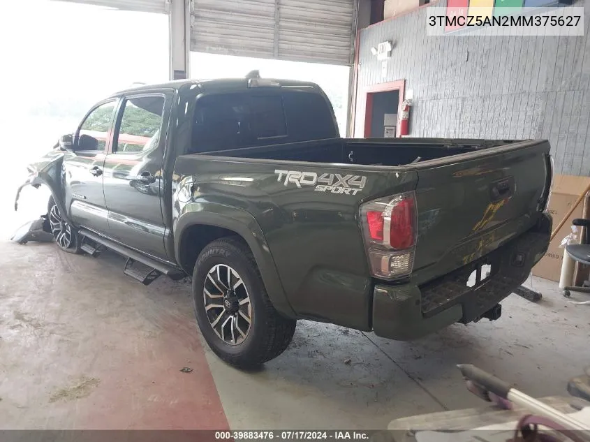 2021 Toyota Tacoma Trd Sport VIN: 3TMCZ5AN2MM375627 Lot: 39883476