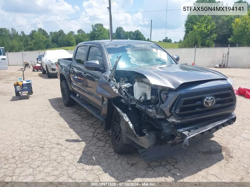 2021 Toyota Tacoma Sr VIN: 5TFAX5GN4MX194141 Lot: 39971525